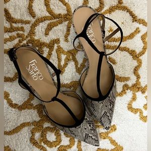 Franco Sarto Faux Snake Leather Sling-backs